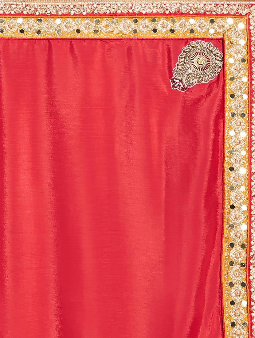 mirror bordered half and half saree with blouse - 15485305 - Standard Image - 3