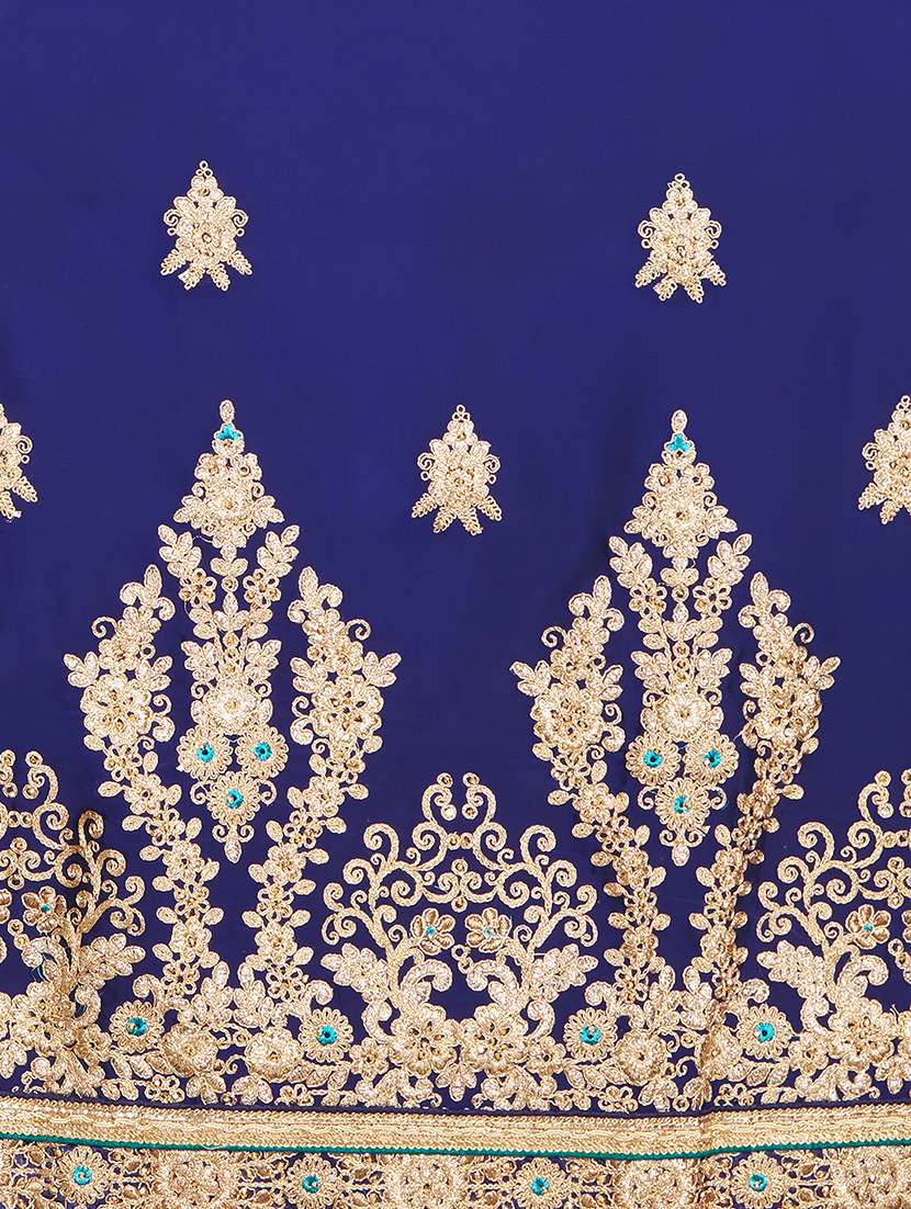 zari embroidered half and half saree with blouse - 15485308 - Standard Image - 3