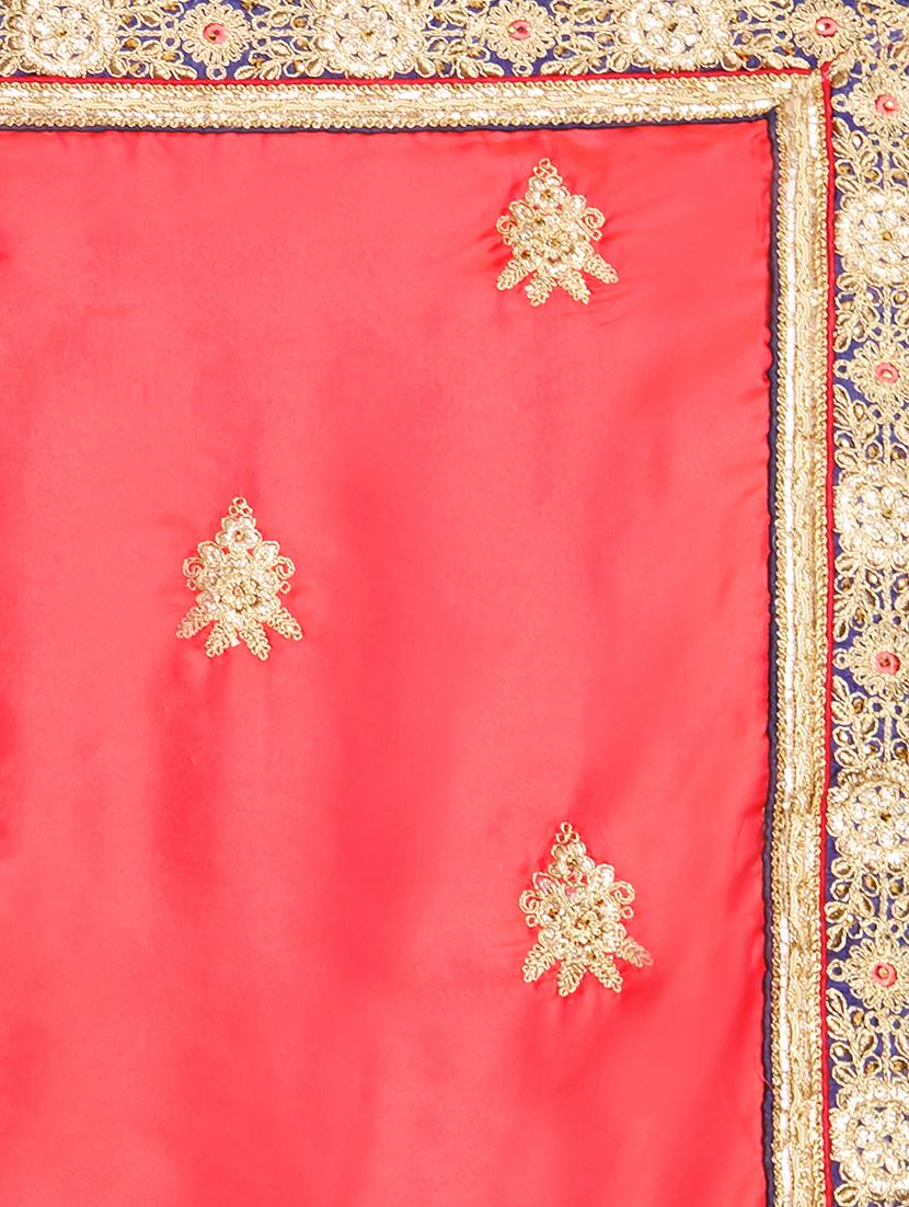 zari embroidered half and half saree with blouse - 15485309 - Standard Image - 3