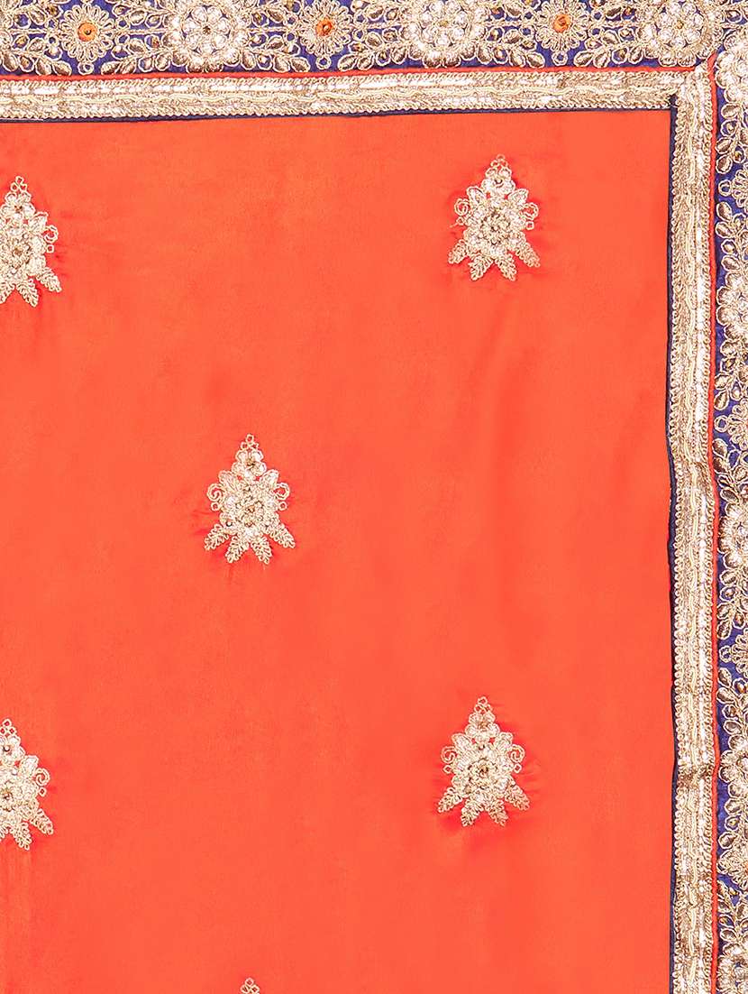 zari embroidered half and half saree with blouse - 15485310 -  Standard Image - 3