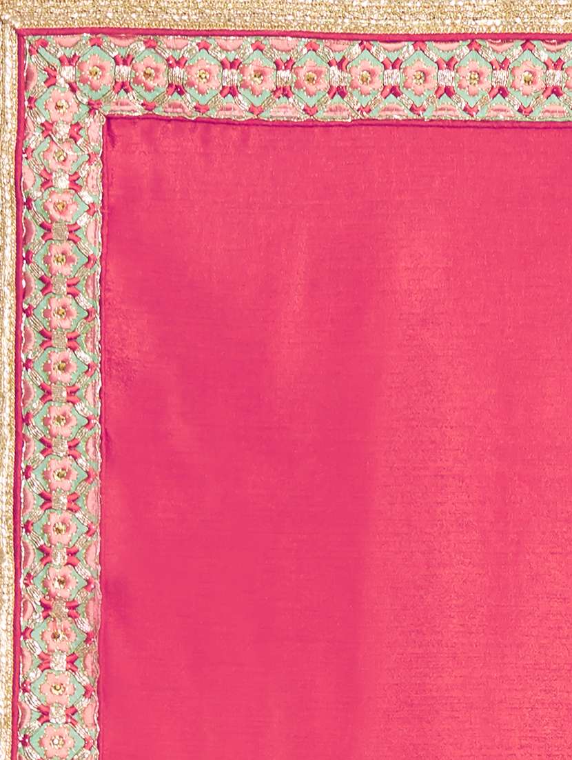 applique work half and half saree with blouse - 15485311 -  Standard Image - 3