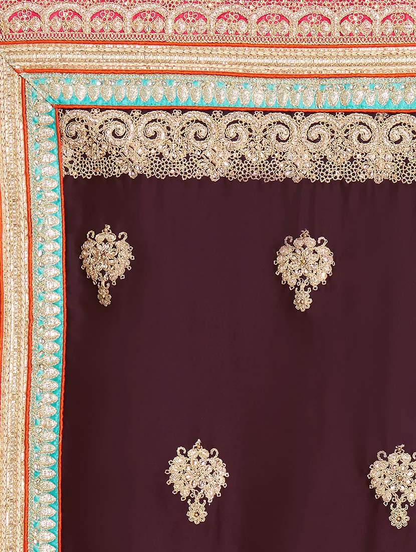 zari embroidered saree with blouse - 15485315 -  Standard Image - 3