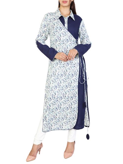 high slit kurta with drawstring - 15485449 - Standard Image - 0