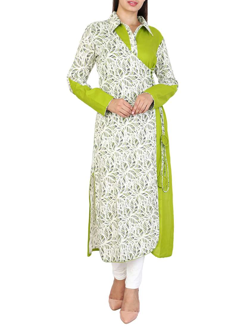 high slit kurta with drawstring