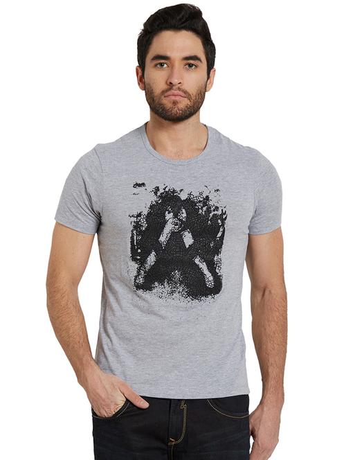 grey cotton chest print t-shirt - 15489506 -  Standard Image - 0