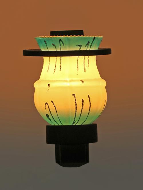 new  designer hand decorative colorful glass wall lamp light with stylish wooden fitting new-el45 - 15489659 -  Standard Image - 0