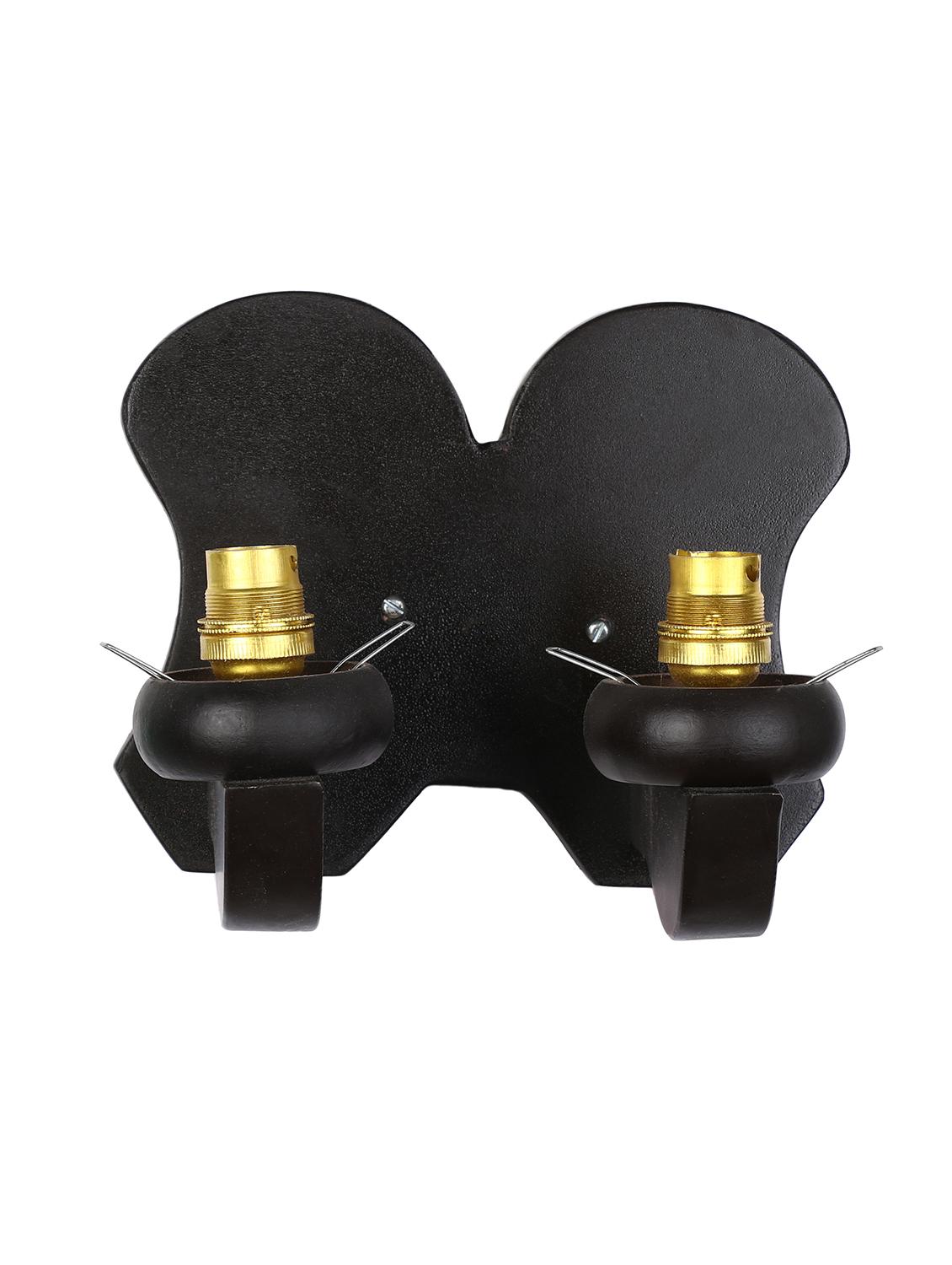 new stylish twins hand decorative colorful glass wall lamp light with royal wooden fitting dn-2wa32 - 15489710 - Standard Image - 3