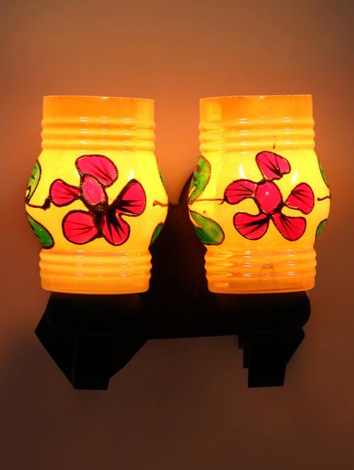new stylish twins hand decorative colorful glass wall lamp light with royal wooden fitting dn-2wa34 - 15489712 -  Standard Image - 0
