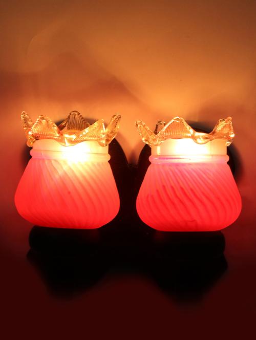 new stylish twins hand decorative colorful glass wall lamp light with royal wooden fitting dn-2wa37 - 15489715 -  Standard Image - 0