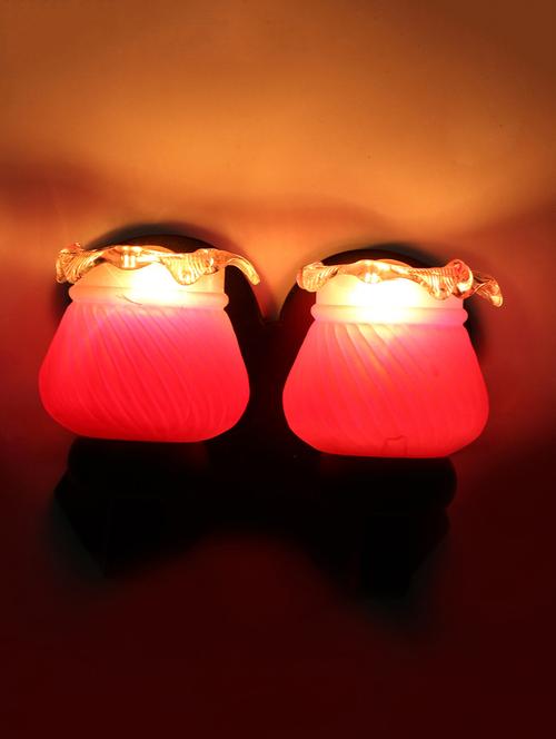 new stylish twins hand decorative colorful glass wall lamp light with royal wooden fitting dn-2wa39 - 15489717 -  Standard Image - 0