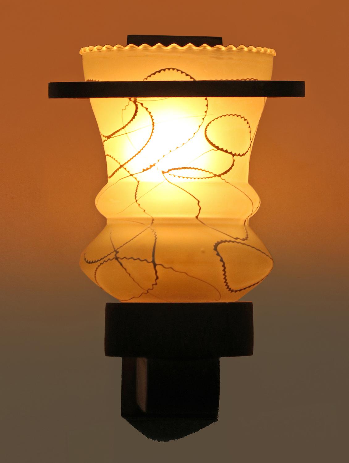 designer hand decorative colorful glass wall lamp light with stylish wooden fitting ( set of two )-el78 - 15489793 - Zoom Image - 0