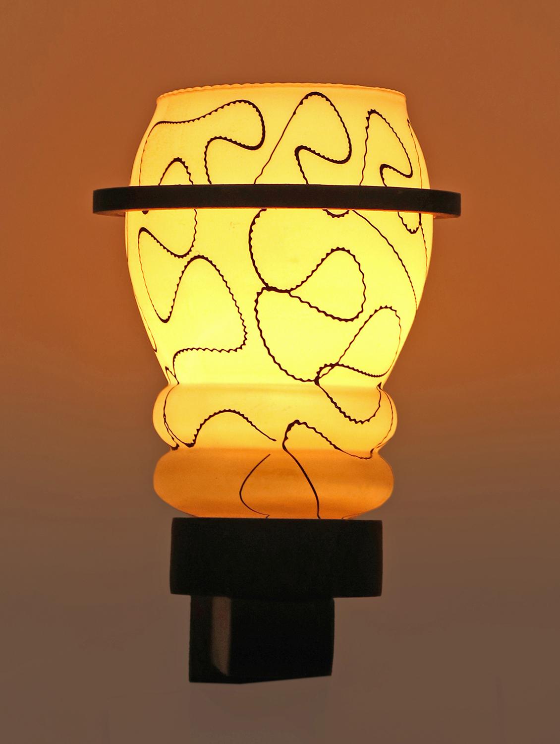 designer hand decorative colorful glass wall lamp light with stylish wooden fitting  ( set of two )-el79 - 15489794 -  Zoom Image - 0