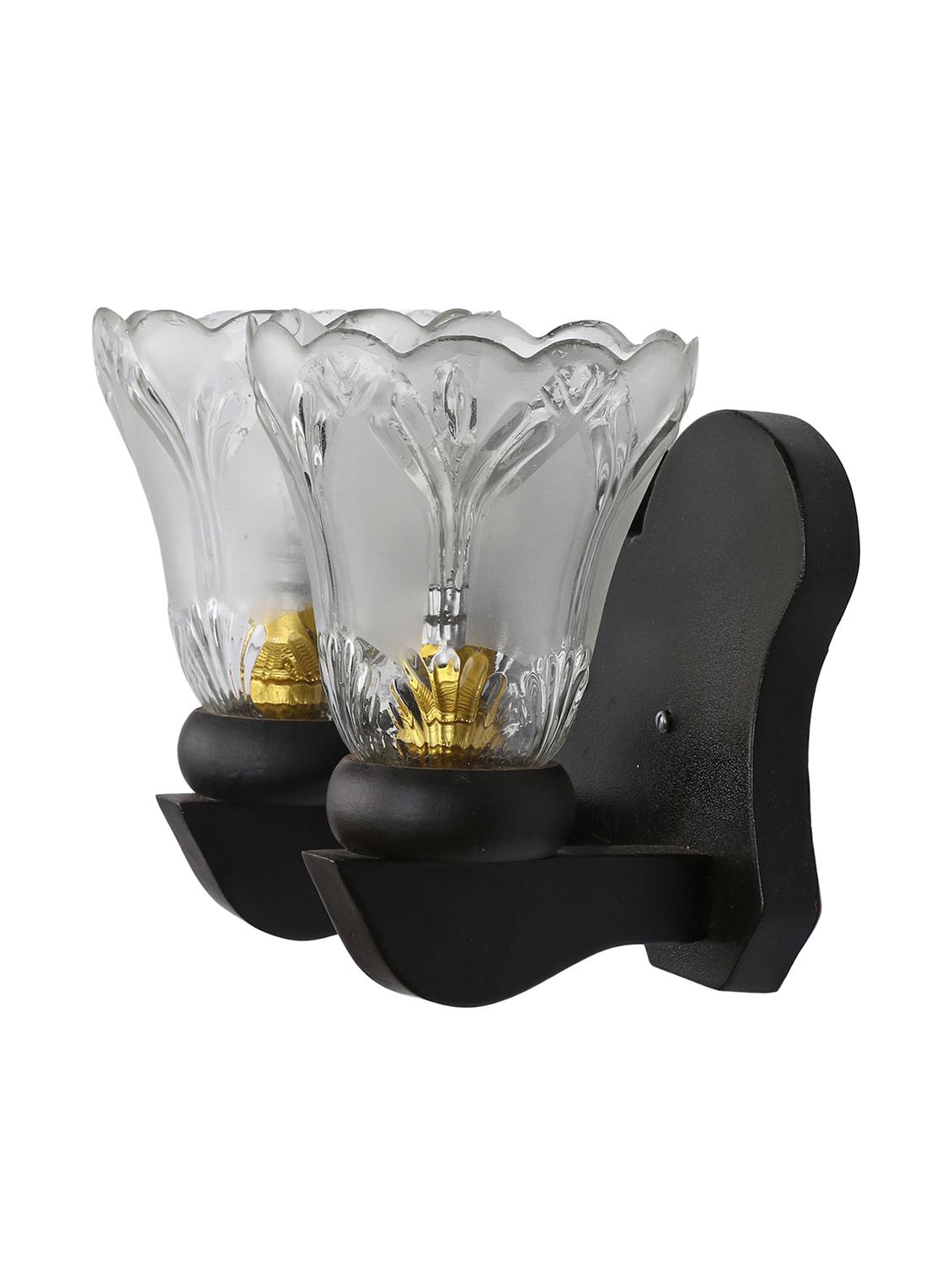 stylish twins hand decorative colorful glass wall lamp light with royal wooden fitting (set of two) dn-2wa144 - 15489862 - Standard Image - 3