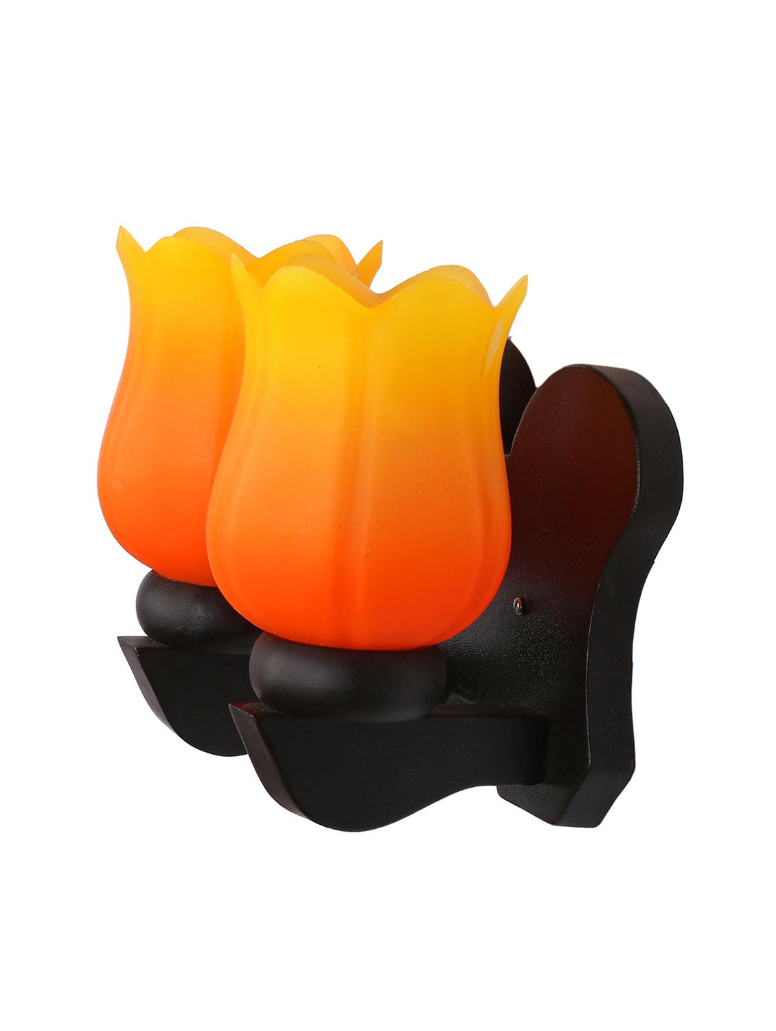 stylish twins hand decorative colorful glass wall lamp light with royal wooden fitting (set of two) dn-2wa157 - 15489875 - Standard Image - 3