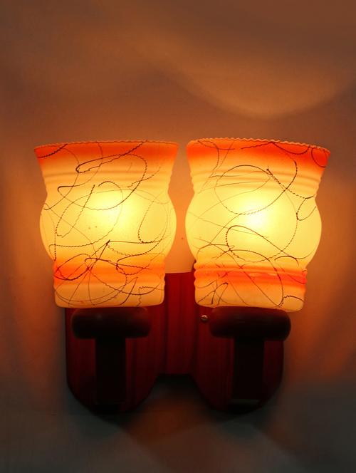 stylish twins hand decorative colorful glass wall lamp light with royal wooden fitting (set of two) dn-2wa162 - 15489880 - Standard Image - 0