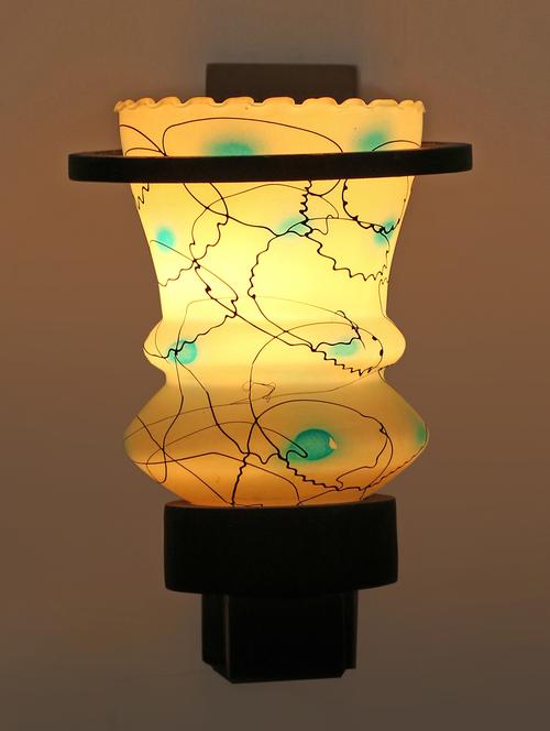 designer hand decorative colorful glass wall lamp light with stylish wooden fitting  ( set of four )-el95 - 15489895 -  Standard Image - 0