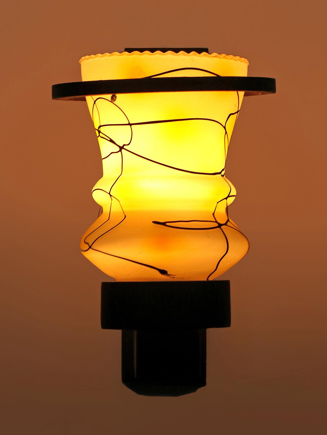 designer hand decorative colorful glass wall lamp light with stylish wooden fitting  ( set of four )-el99 - 15489899 -  Zoom Image - 0