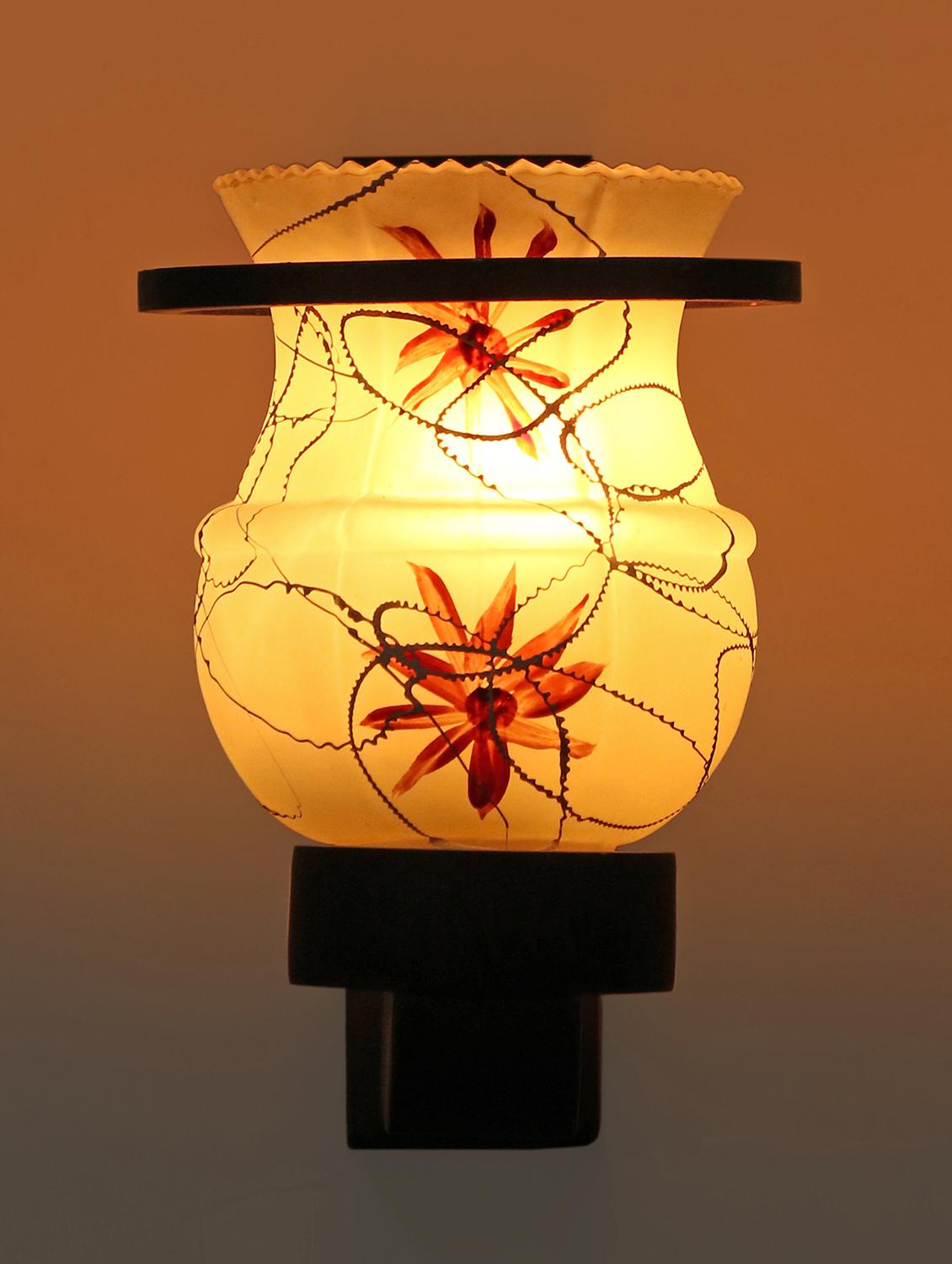 designer hand decorative colorful glass wall lamp light with stylish wooden fitting  ( set of four )-el100 - 15489900 -  Zoom Image - 0