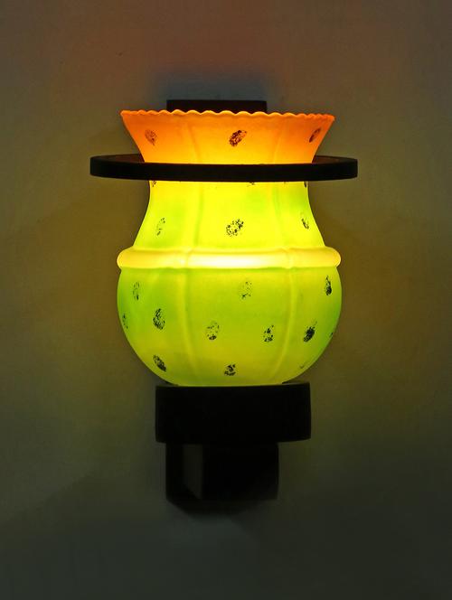 designer hand decorative colorful glass wall lamp light with stylish wooden fitting ( set of four )-el106 - 15489906 - Standard Image - 0