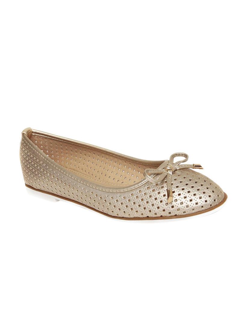 gold slip on ballerinas - 15492076 - Zoom Image - 0