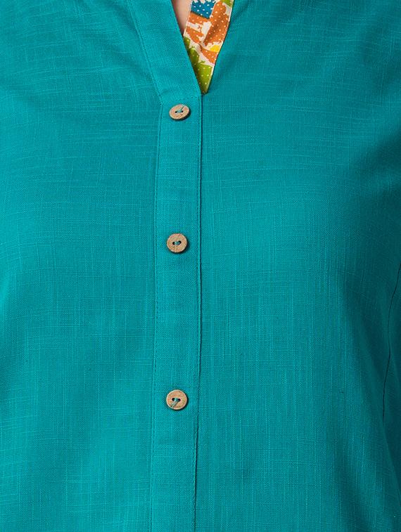 solid straight kurta - 15493093 - Standard Image - 3