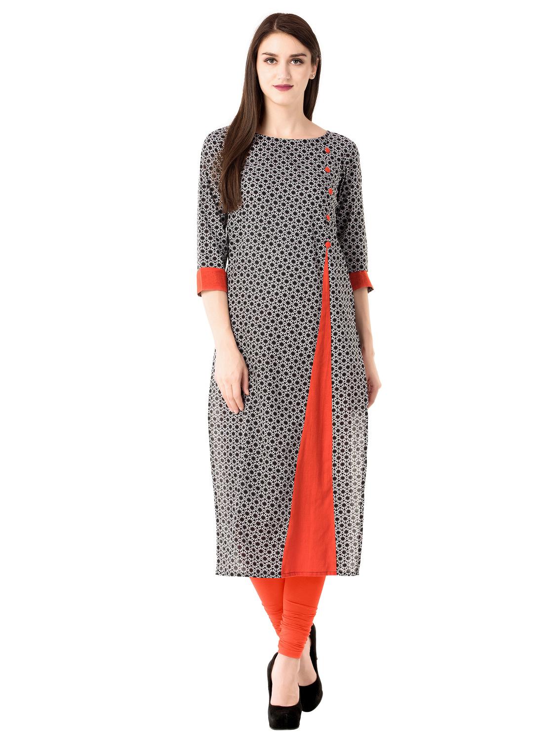 printed straight kurta - 15493099 -  Zoom Image - 0