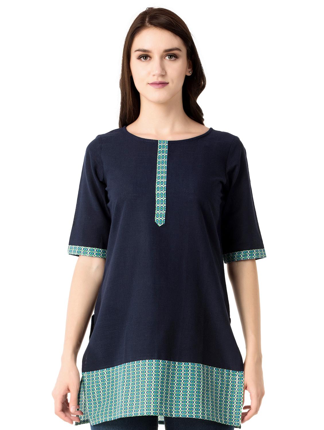 blue straight kurti - 15493105 - Zoom Image - 0