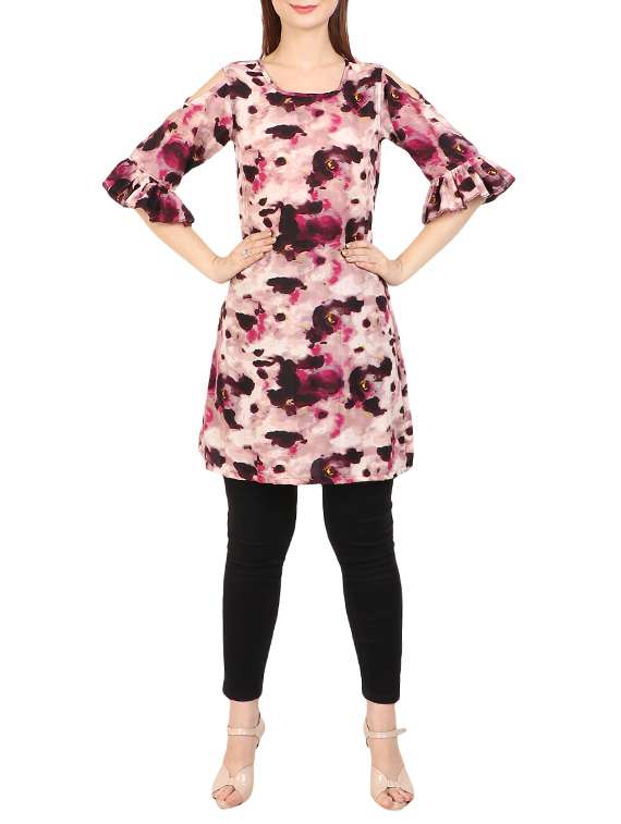 A-line Printed Kurti - 15493748 -  Standard Image - 3