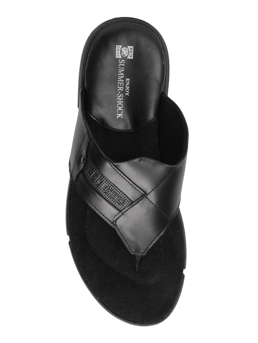 red chief black slippers