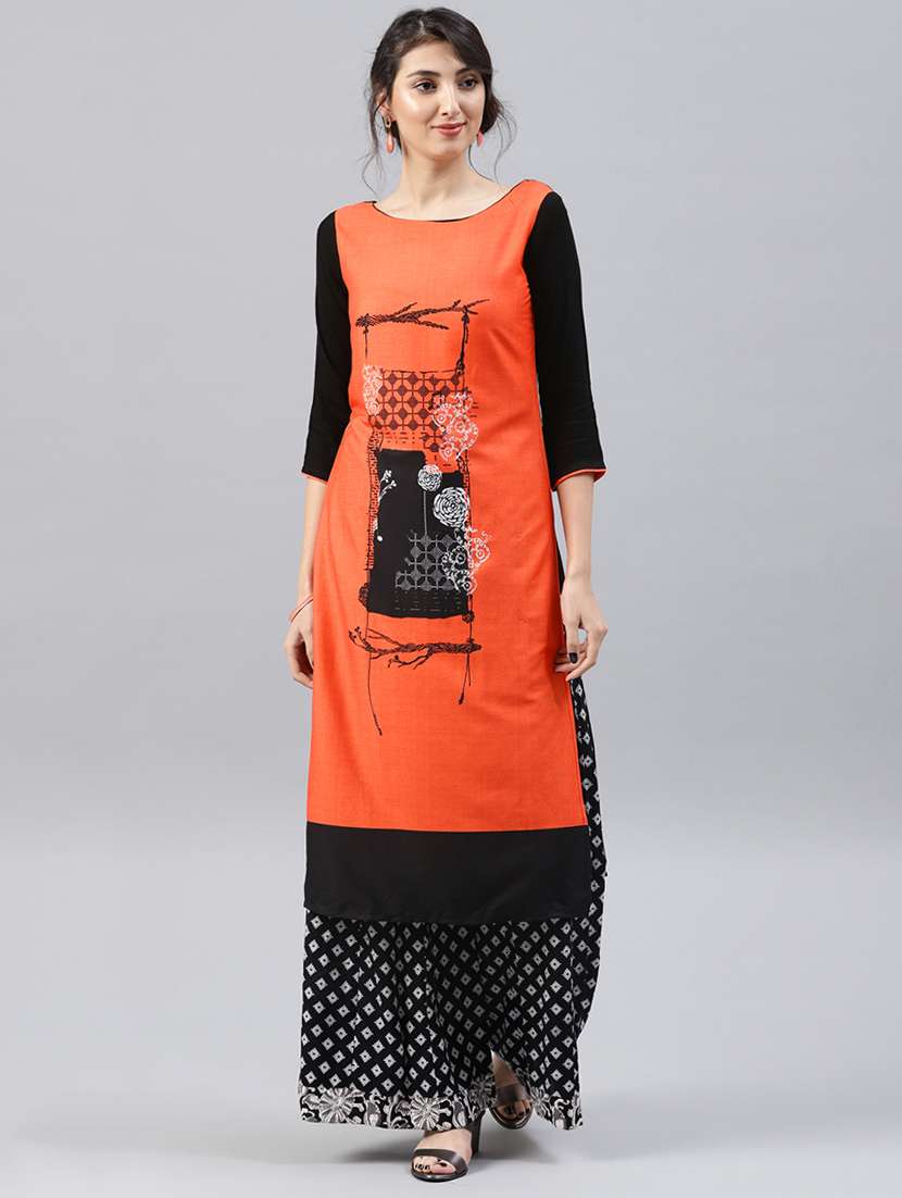 printed straight kurta