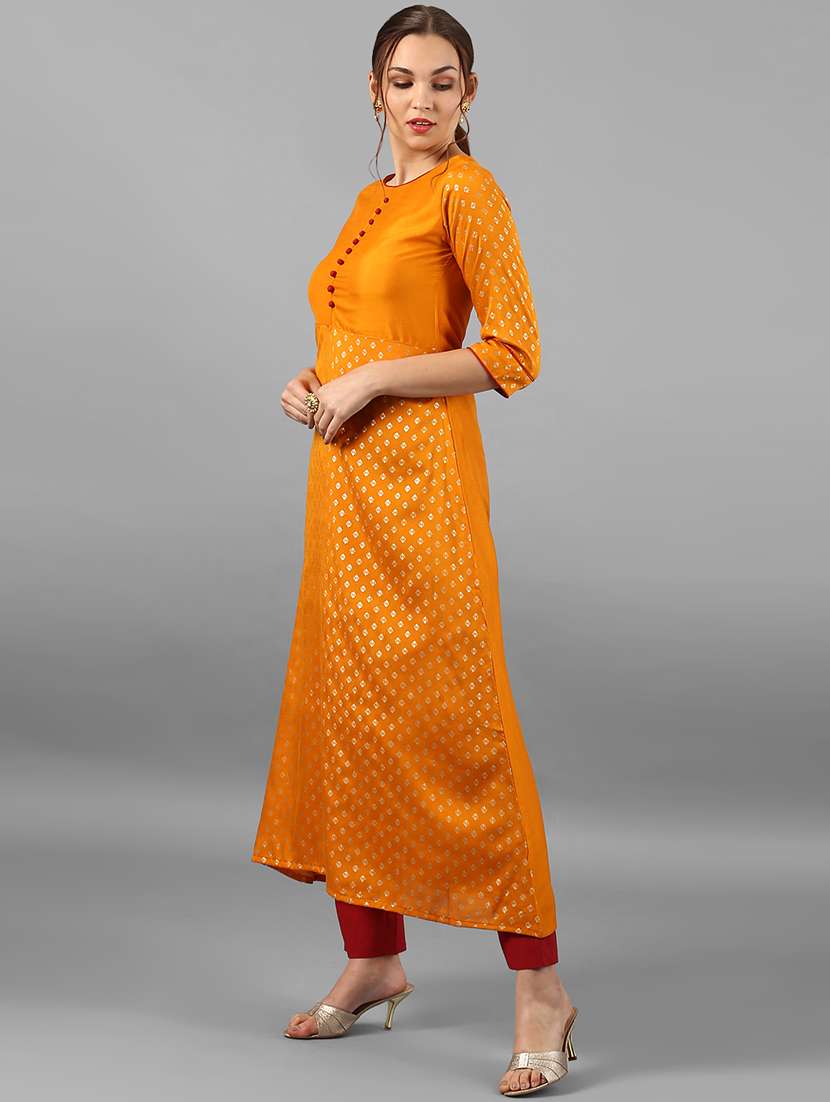 foil print print a-line kurta