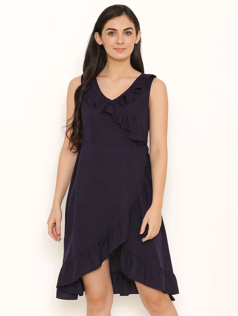 v-neck ruffled dress - 15498678 - Zoom Image - 0