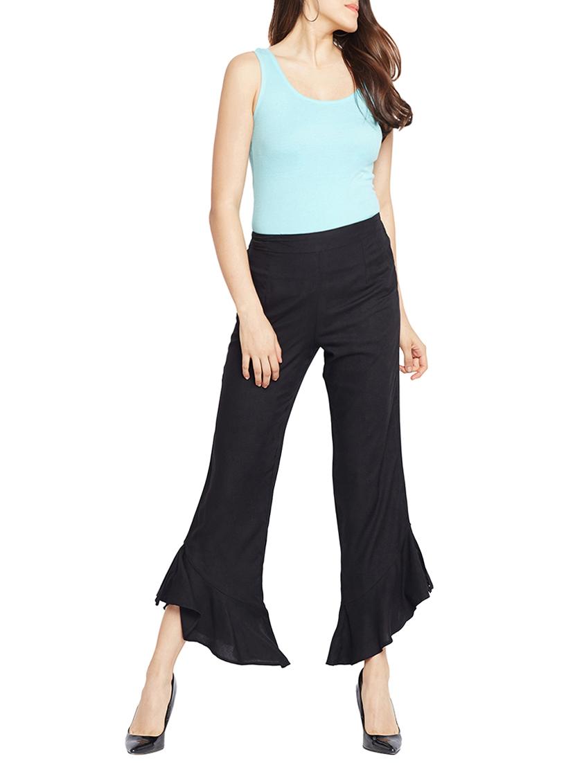 flat front flared trouser - 15502727 - Standard Image - 3