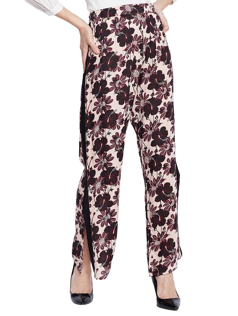 side slit floral wide leg trouser - 15502734 -  Zoom Image - 0