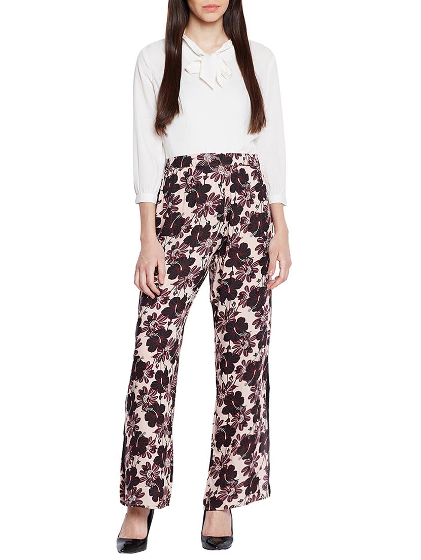 side slit floral wide leg trouser - 15502734 - Standard Image - 3