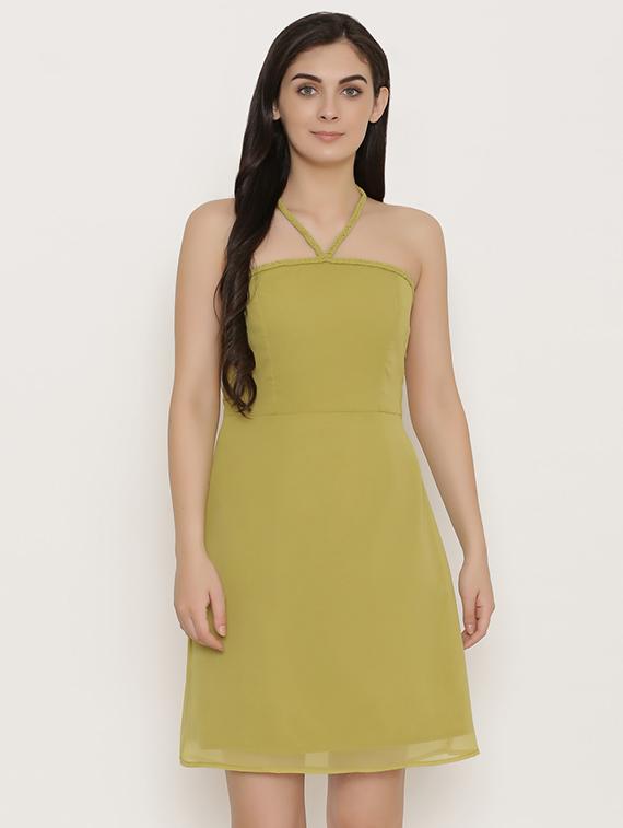 halter neck a-line dress - 15503572 - Zoom Image - 0