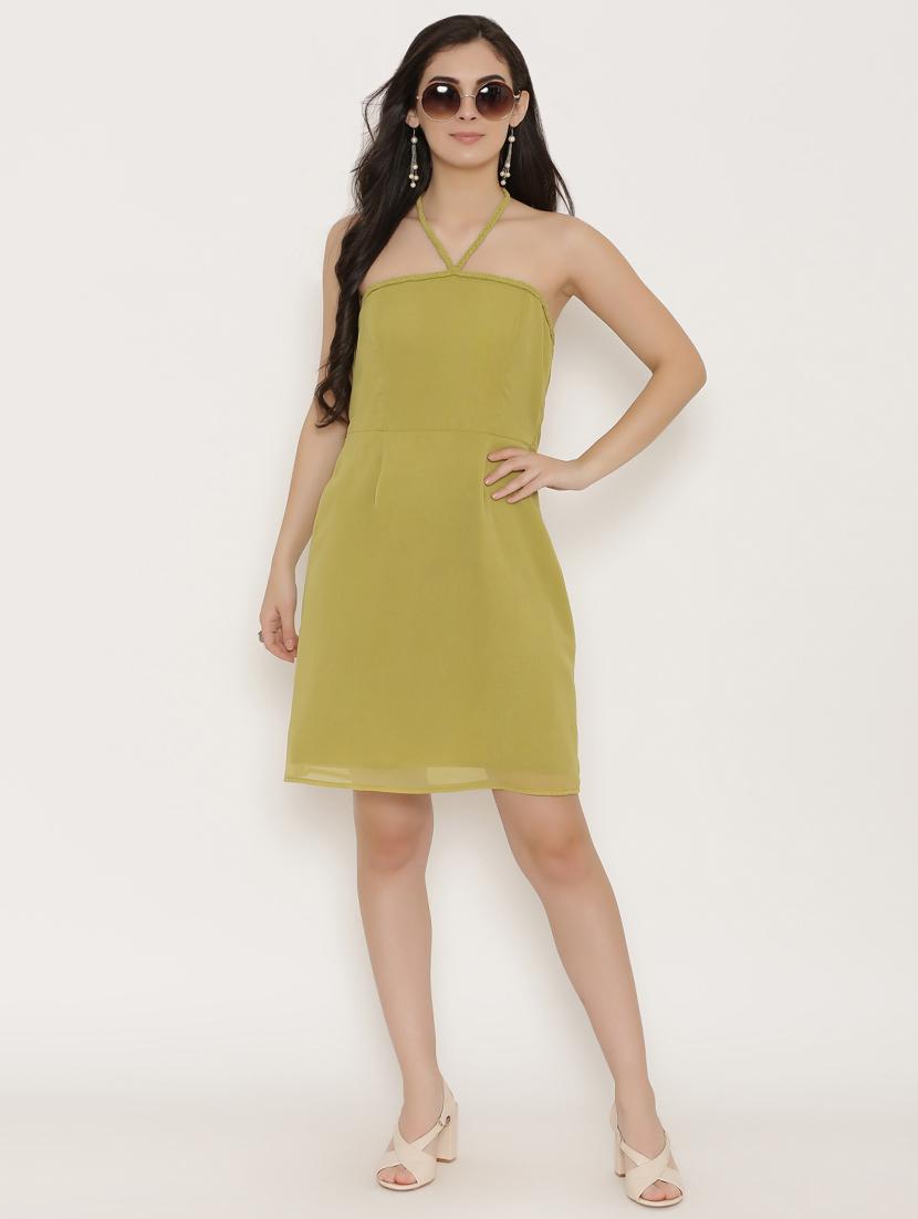 halter neck a-line dress - 15503572 - Standard Image - 3