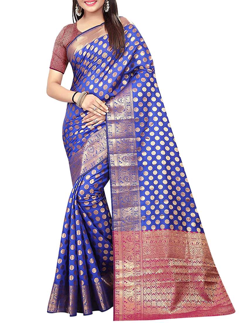 zari butti banarasi saree with blouse - 15504073 - Zoom Image - 0