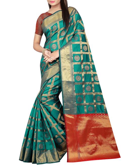 zari butti banarasi saree with blouse - 15504076 -  Standard Image - 0