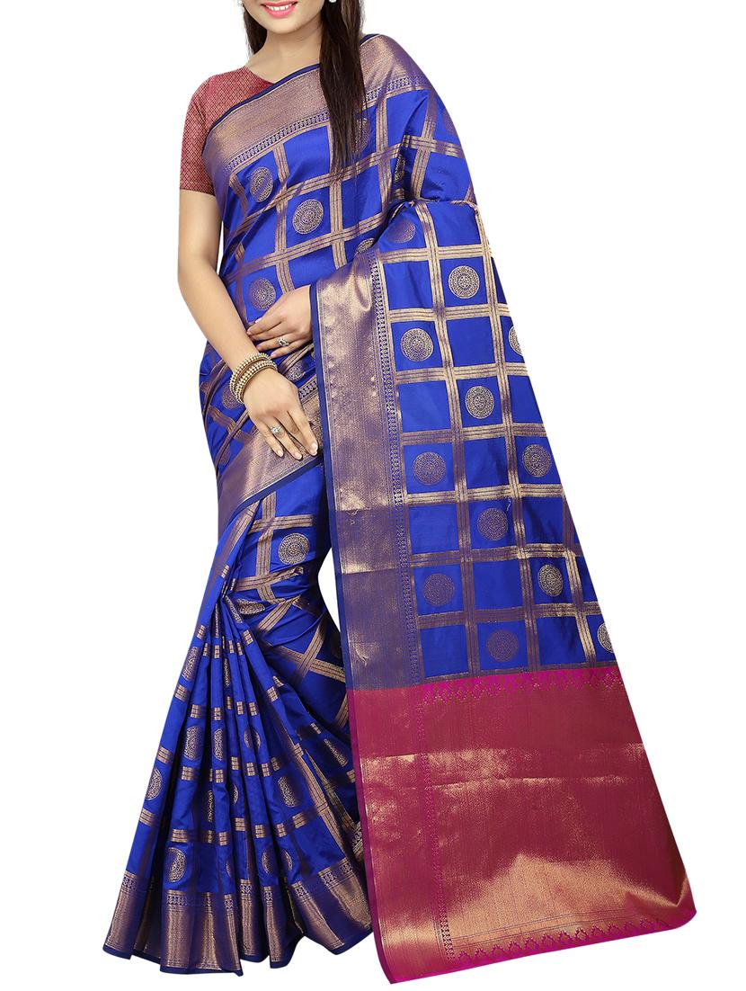 zari jacquard banarasi saree with blouse - 15504078 - Zoom Image - 0