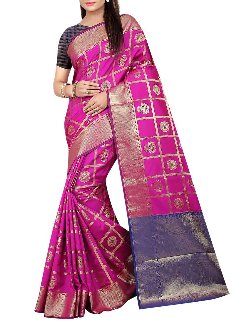 zari jacquard banarasi saree with blouse - 15504079 - Zoom Image - 0