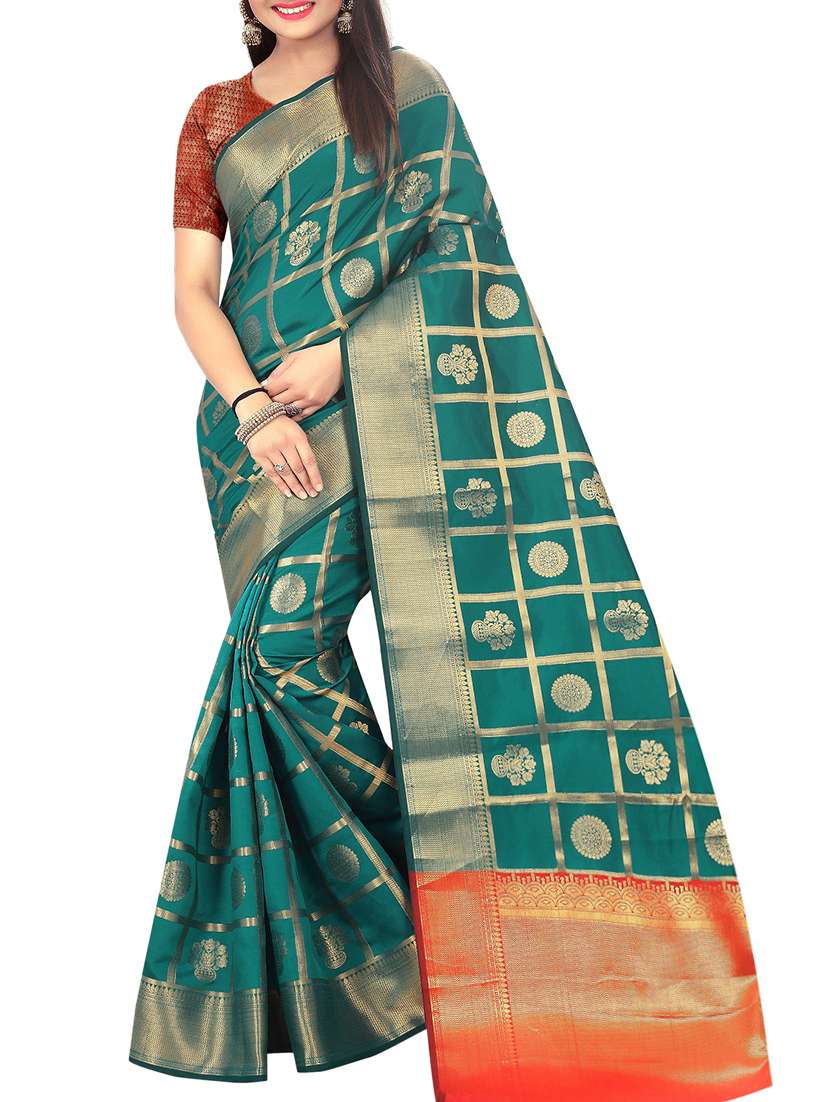 zari jacquard banarasi saree with blouse - 15504082 - Zoom Image - 0