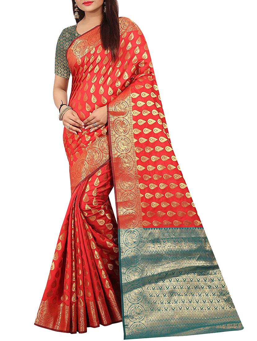 zari jacquard banarasi saree with blouse - 15504083 -  Zoom Image - 0