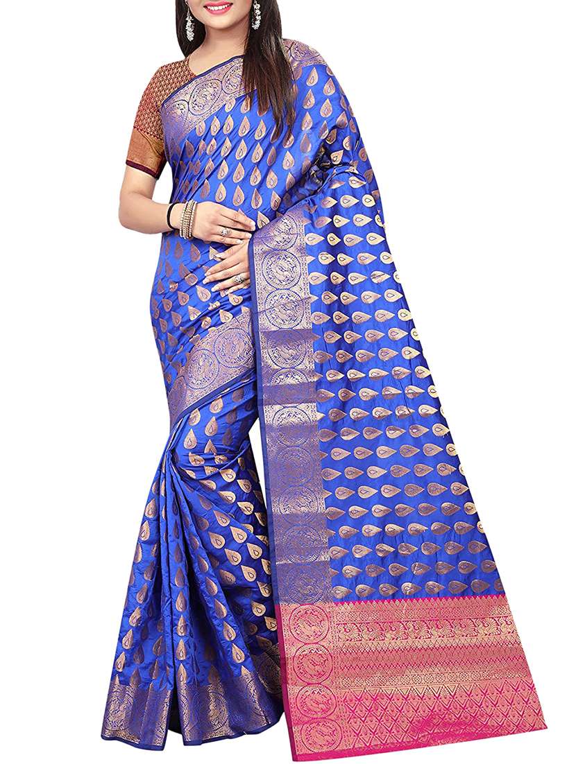 zari jacquard banarasi saree with blouse - 15504084 - Zoom Image - 0
