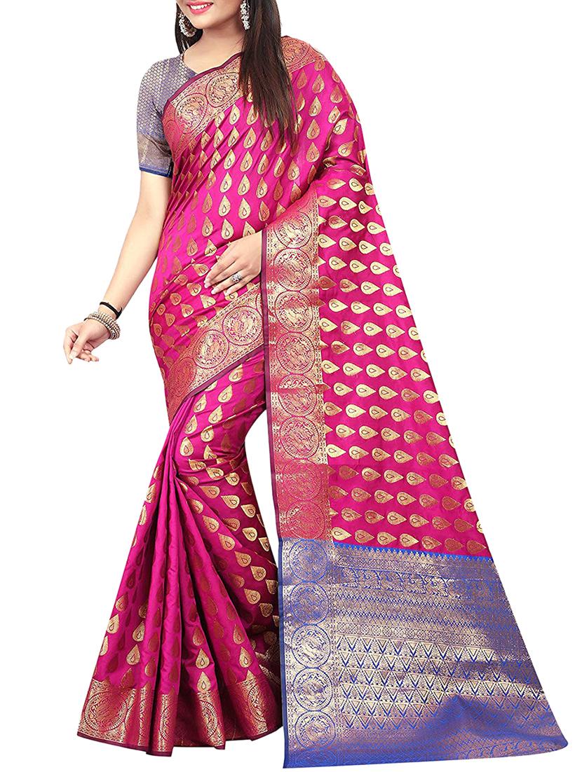 zari jacquard banarasi saree with blouse - 15504085 -  Zoom Image - 0