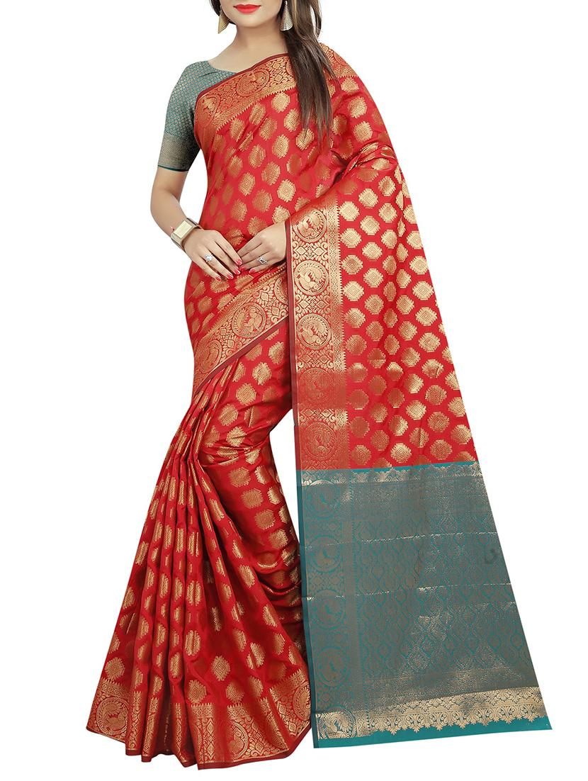 zari jacquard banarasi saree with blouse - 15504087 -  Zoom Image - 0