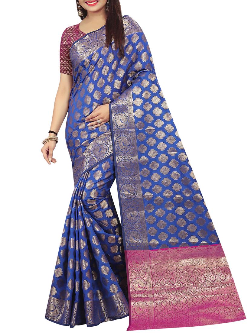 zari jacquard banarasi saree with blouse - 15504088 - Zoom Image - 0