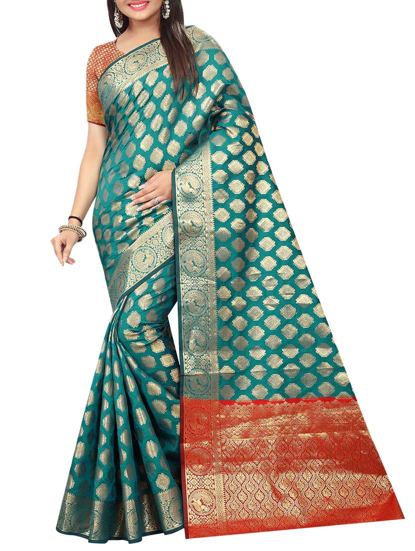 zari jacquard banarasi saree with blouse - 15504090 - Zoom Image - 0