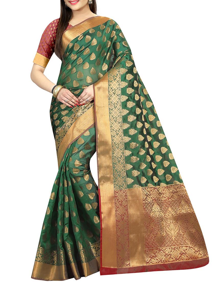 zari motifs banarasi saree with blouse - 15504107 - Zoom Image - 0