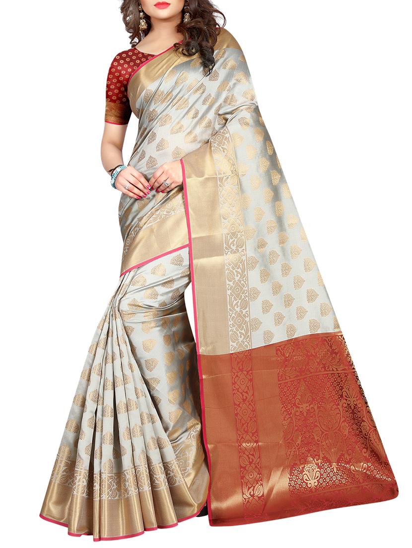 zari jacquard banarasi saree with blouse - 15504108 - Zoom Image - 0
